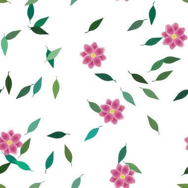 Yaprakları pürüzsüz arkaplan, vektör illüstrasyonu