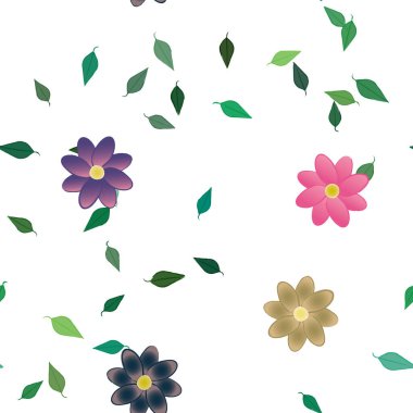 Yaprakları pürüzsüz arkaplan, vektör illüstrasyonu