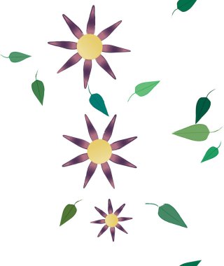 Yaprakları pürüzsüz arkaplan, vektör illüstrasyonu