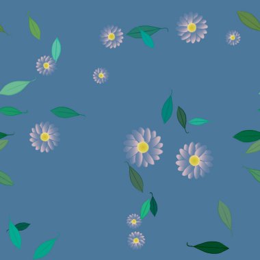 Yaprakları pürüzsüz arkaplan, vektör illüstrasyonu