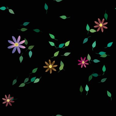 Yaprakları pürüzsüz arkaplan, vektör illüstrasyonu