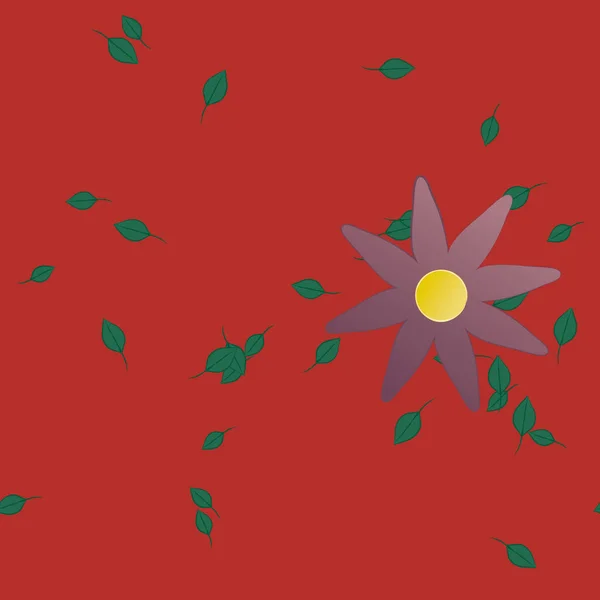 Flores Con Hojas Fondo Sin Costuras Ilustración Vectorial — Vector de stock