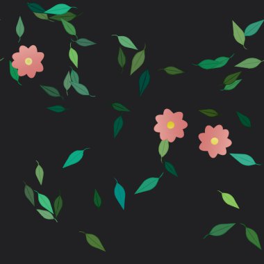 Yaprakları pürüzsüz arkaplan, vektör illüstrasyonu