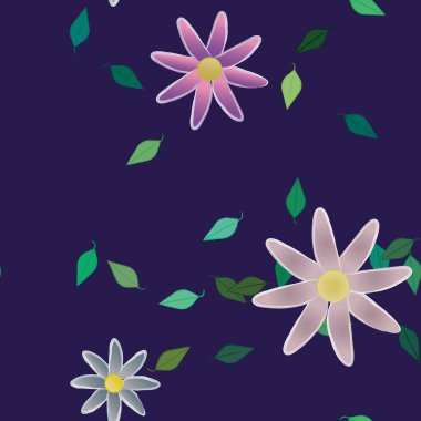 Yaprakları pürüzsüz arkaplan, vektör illüstrasyonu