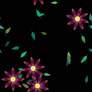 Yaprakları pürüzsüz arkaplan, vektör illüstrasyonu