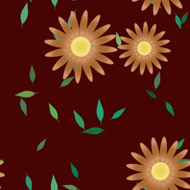 Yaprakları pürüzsüz arkaplan, vektör illüstrasyonu