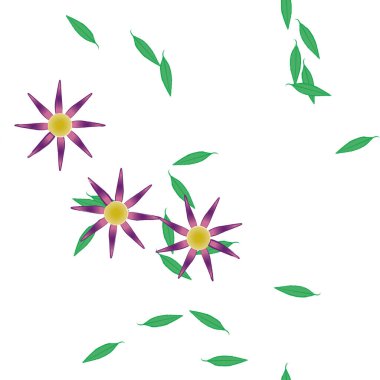 Yaprakları pürüzsüz arkaplan, vektör illüstrasyonu