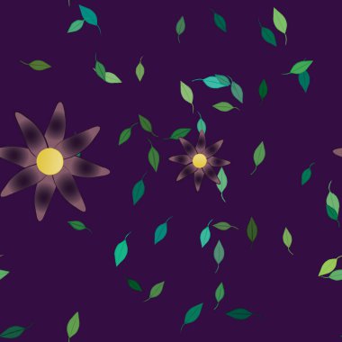 Yaprakları pürüzsüz arkaplan, vektör illüstrasyonu