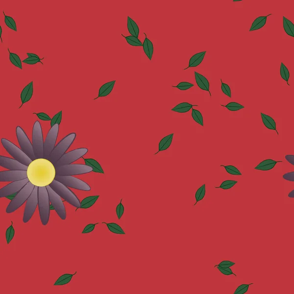 Blumen Mit Blättern Nahtloser Hintergrund Vektorillustration — Stockvektor