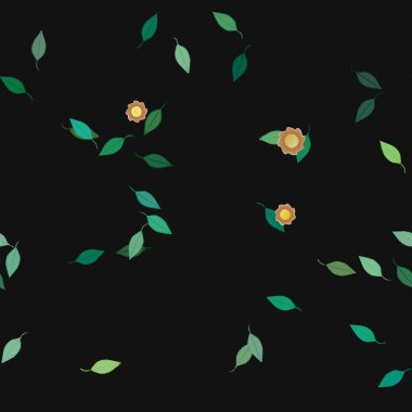 Yaprakları pürüzsüz arkaplan, vektör illüstrasyonu