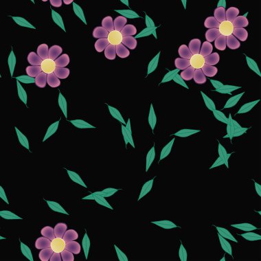 Yaprakları pürüzsüz arkaplan, vektör illüstrasyonu