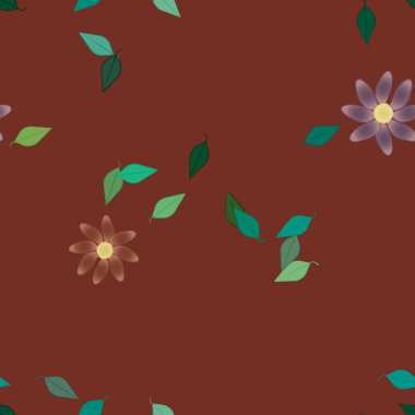 Yaprakları pürüzsüz arkaplan, vektör illüstrasyonu