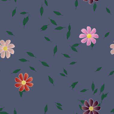 Yaprakları pürüzsüz arkaplan, vektör illüstrasyonu