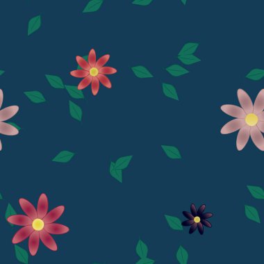 Yaprakları pürüzsüz arkaplan, vektör illüstrasyonu