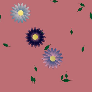 Yaprakları pürüzsüz arkaplan, vektör illüstrasyonu