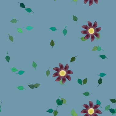 Yaprakları pürüzsüz arkaplan, vektör illüstrasyonu