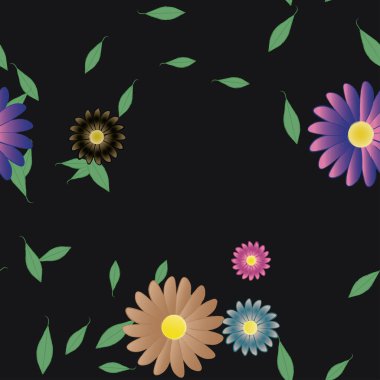 Yaprakları pürüzsüz arkaplan, vektör illüstrasyonu