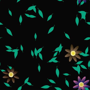 Yaprakları pürüzsüz arkaplan, vektör illüstrasyonu