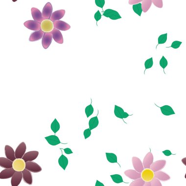 Yaprakları pürüzsüz arkaplan, vektör illüstrasyonu