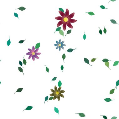 Yaprakları pürüzsüz arkaplan, vektör illüstrasyonu