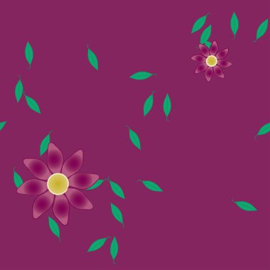 Yaprakları pürüzsüz arkaplan, vektör illüstrasyonu