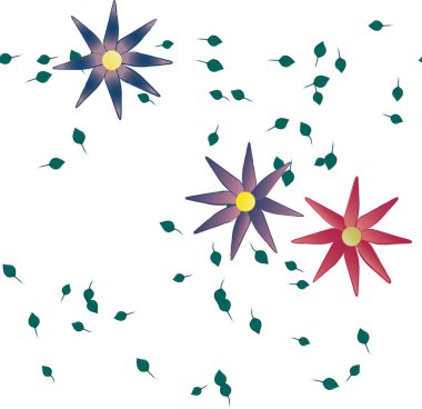 Yaprakları pürüzsüz arkaplan, vektör illüstrasyonu