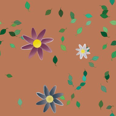 Yaprakları pürüzsüz arkaplan, vektör illüstrasyonu