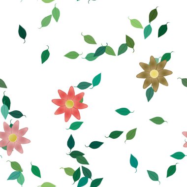 Yaprakları pürüzsüz arkaplan, vektör illüstrasyonu