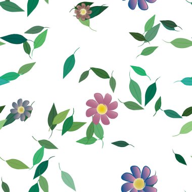 Yaprakları pürüzsüz arkaplan, vektör illüstrasyonu