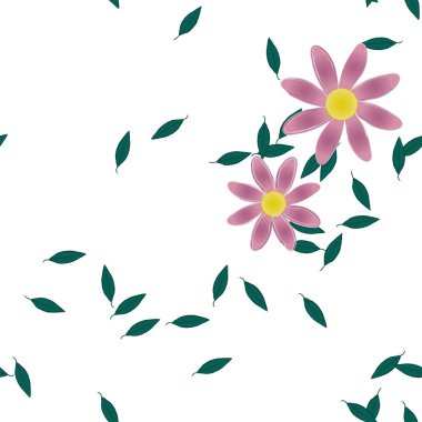 Yaprakları pürüzsüz arkaplan, vektör illüstrasyonu