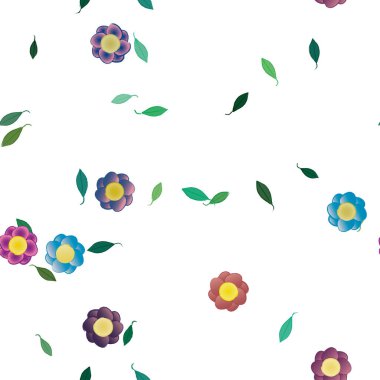 Yaprakları pürüzsüz arkaplan, vektör illüstrasyonu