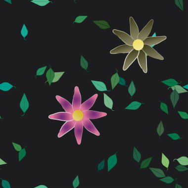 Yaprakları pürüzsüz arkaplan, vektör illüstrasyonu