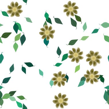 Yaprakları pürüzsüz arkaplan, vektör illüstrasyonu