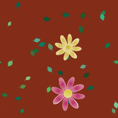 Yaprakları pürüzsüz arkaplan, vektör illüstrasyonu