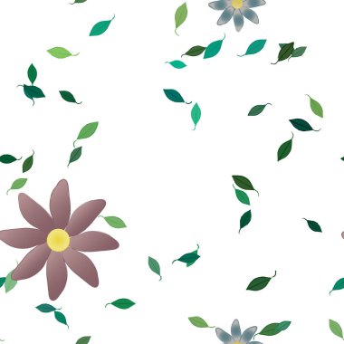 Yaprakları pürüzsüz arkaplan, vektör illüstrasyonu