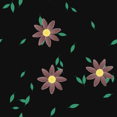 soyut çiçekler ve pürüzsüz arkaplan, vektör illüstrasyonu