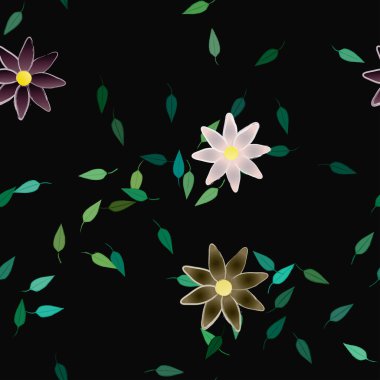 Yaprakları pürüzsüz arkaplan, vektör illüstrasyonu