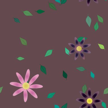 soyut çiçekler ve pürüzsüz arkaplan, vektör illüstrasyonu