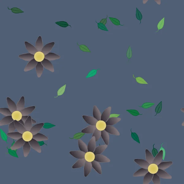 Abstrato Flores Folhas Sem Costura Fundo Ilustração Vetorial — Vetor de Stock
