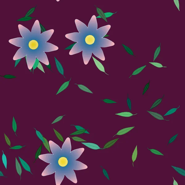 Abstrato Flores Folhas Sem Costura Fundo Ilustração Vetorial —  Vetores de Stock