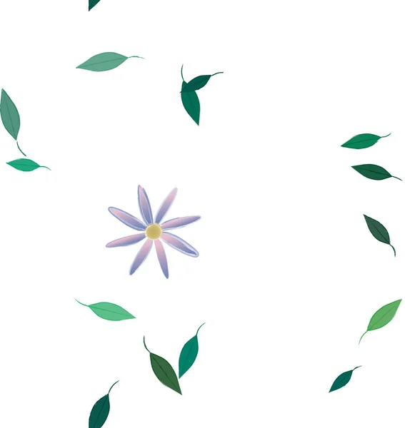 Flores Abstractas Hojas Fondo Sin Costura Ilustración Vectorial — Vector de stock