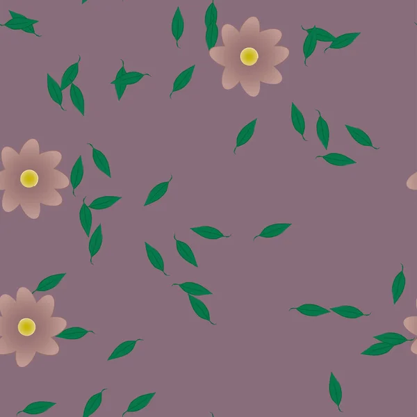 Fleurs Abstraites Feuilles Fond Sans Couture Illustration Vectorielle — Image vectorielle