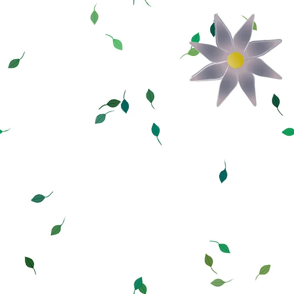 Blumen Mit Blättern Nahtloser Hintergrund Vektorillustration — Stockvektor