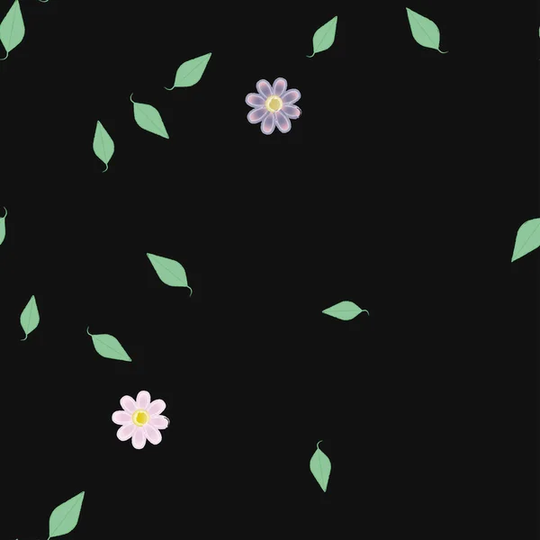 Flores Abstractas Hojas Fondo Sin Costura Ilustración Vectorial — Archivo Imágenes Vectoriales