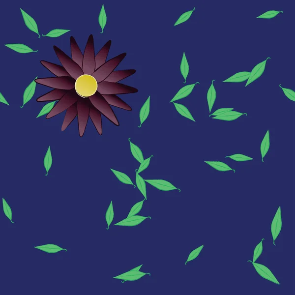 Flores Abstractas Hojas Fondo Sin Costura Ilustración Vectorial — Vector de stock