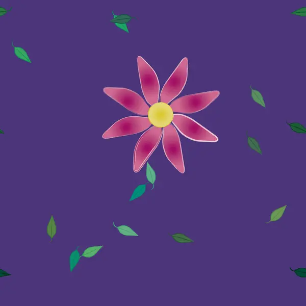 Flores Con Hojas Fondo Sin Costuras Ilustración Vectorial — Vector de stock