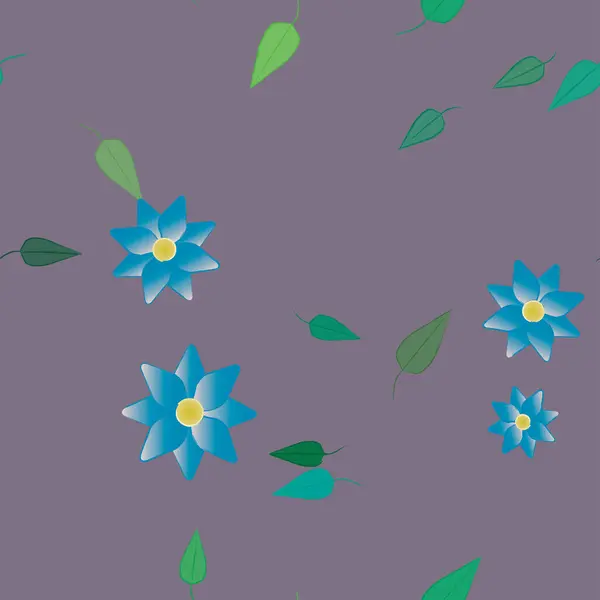 Abstrato Flores Folhas Sem Costura Fundo Ilustração Vetorial —  Vetores de Stock