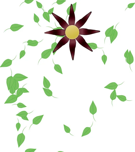 Fleurs Avec Feuilles Fond Sans Couture Illustration Vectorielle — Image vectorielle