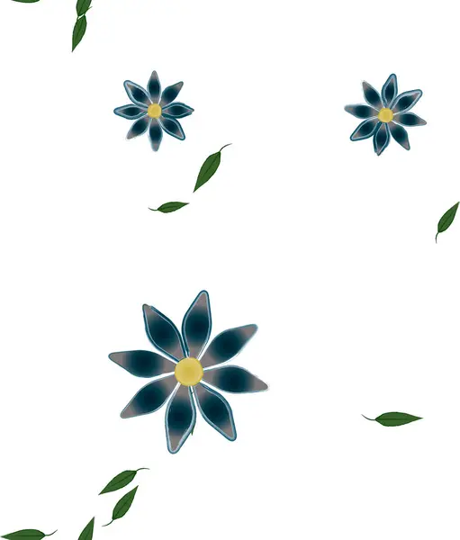 Flores Con Hojas Fondo Sin Costuras Ilustración Vectorial — Vector de stock