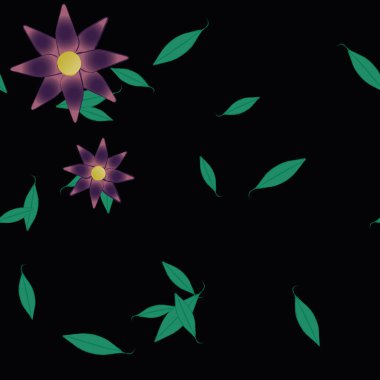 Yaprakları pürüzsüz arkaplan, vektör illüstrasyonu